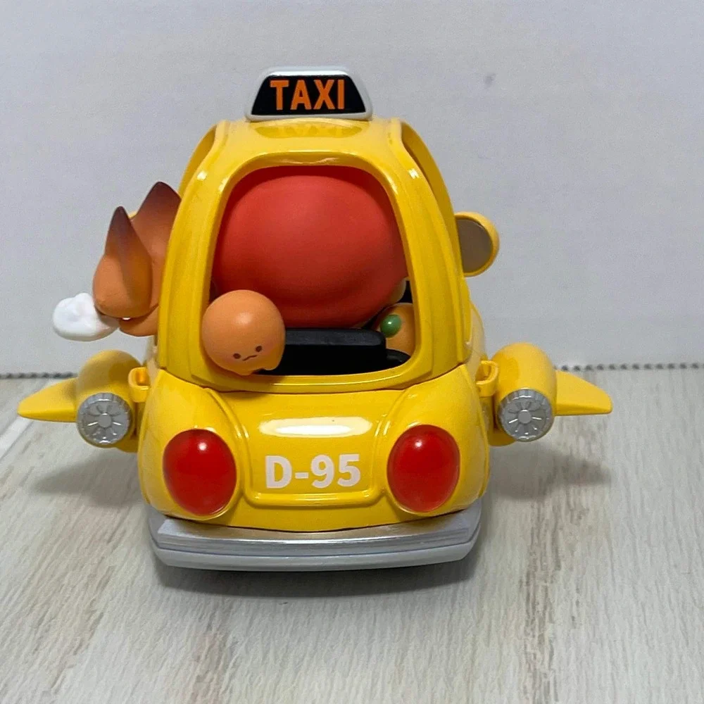 Pop Mart Dimoo World Where We Go Series Speedy Taxi Car Figure Fox Yellow Wheels